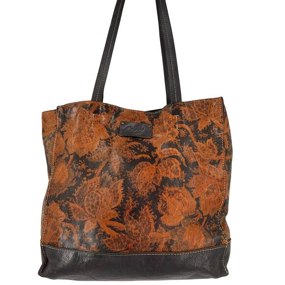 Patricia Nash Toscano Paisley Floral Leaf Print Leather Tote Purse - Picture 1 of 14